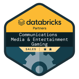 Databricks Partner Academy badge: Industry — Communications, Media, Entertainment & Gaming